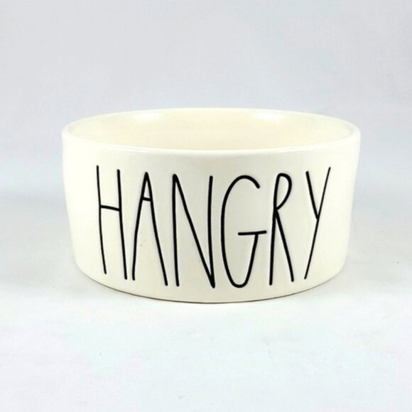 Other - Rae Dunn White Dog Bowl Large Letters HANGRY Artisan Collection Ceramic